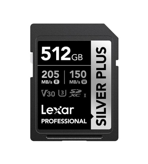 LEXAR SDcard 512GB SILVER PLUS SDXC UHS-I 512GB W 150MB/s R 205MB/s LSDSIPL512G-BNNNG